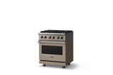 30"W. Dual Fuel Range (Finish: Nantucket, Trim: Polished Chrome, Fuel: Natural Gas)