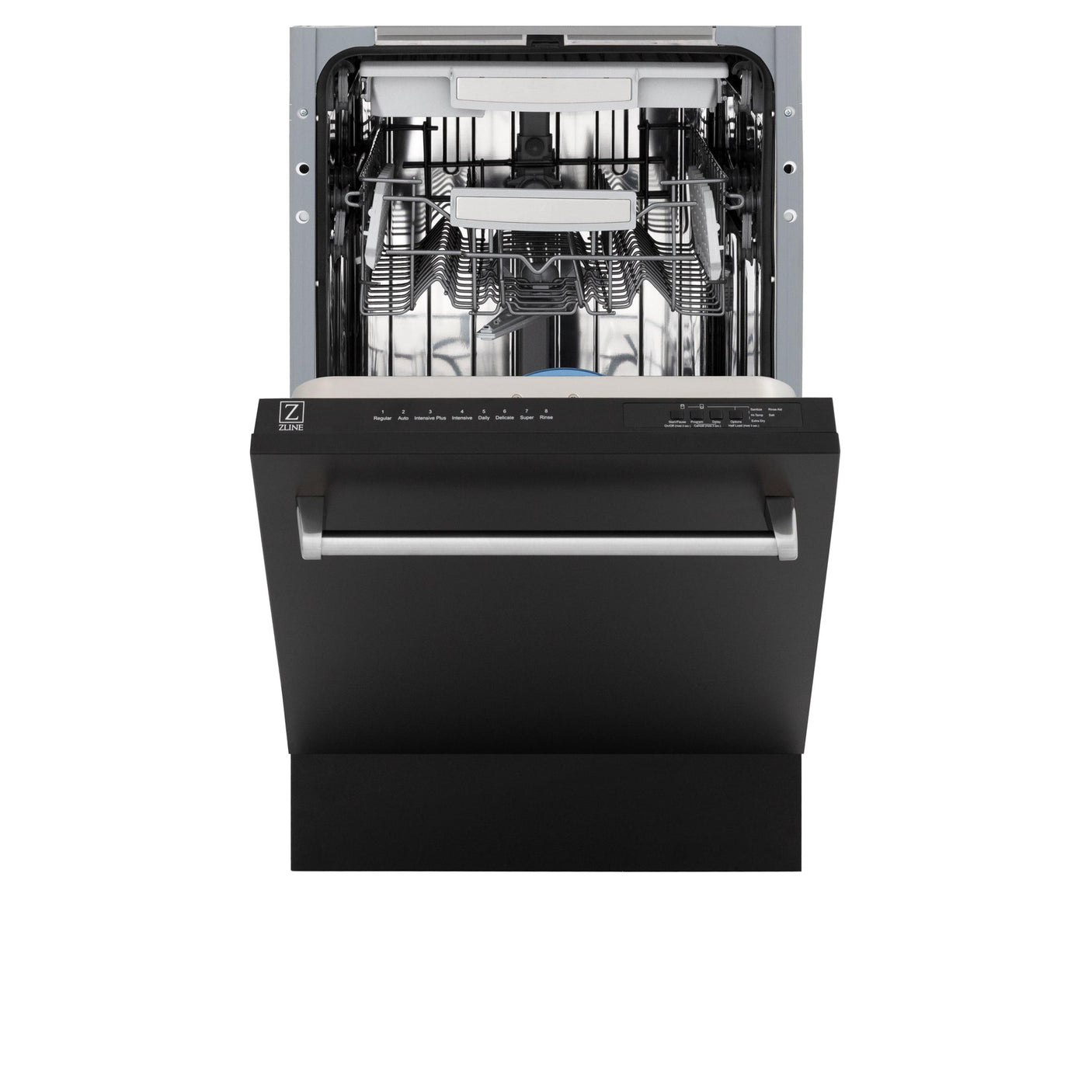 ZLINE 18" Tallac Series 3rd Rack Top Control Dishwasher with Traditional Handle, 51dBa [Color: Black Matte]