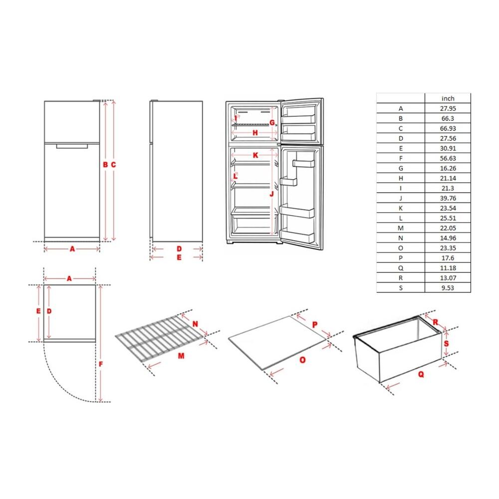 Verona VEFTF2817RWH 28 inch Top Freezer Refrigerator with 17.6 cu. ft. Total Capacity, Reversible Doors, Recessed Handle, Energy Star (White)