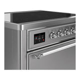 ILVE UMIB36QNR3SSC Majestic III 36 inch Induction Range with 6 Elements, 3.5 cu. ft. Total Oven Capacity (Solid Door, Stainless Steel, Chrome)