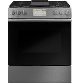 Café™ 30" Smart Slide-In, Front-Control, Dual-Fuel Range in Platinum Glass