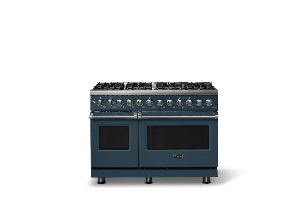 48"W. Dual Fuel Range (Burner: 8b, Finish: Squall, Trim: Polished Chrome, Fuel: Propane)