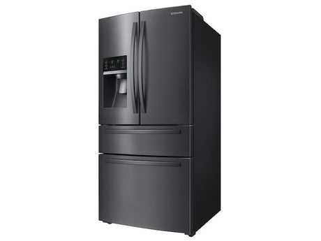 25 cu. ft. Large Capacity 4-Door French Door Refrigerator with External Water & Ice Dispenser in Black Stainless Steel
