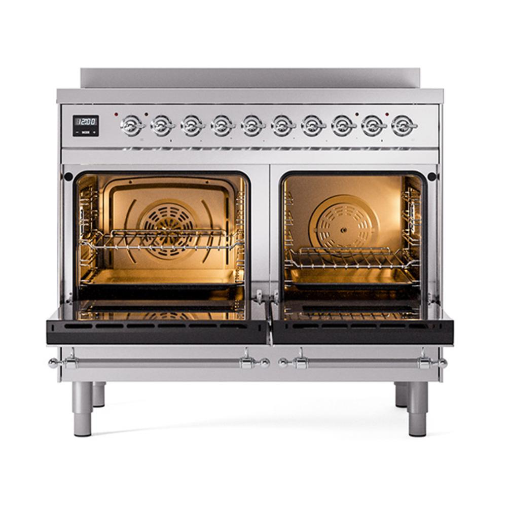 ILVE UNDI406NMPSSC Nostalgie II Noblesse 40 inch Induction Range (Triple Glass Door, Stainless Steel, Chrome)