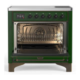 ILVE UMIB36NR3EGB Majestic III 36 inch Induction Range with 6 Elements, 3.5 cu. ft. Total Oven Capacity (Triple Glass Door, Emerald Green, Burnished)