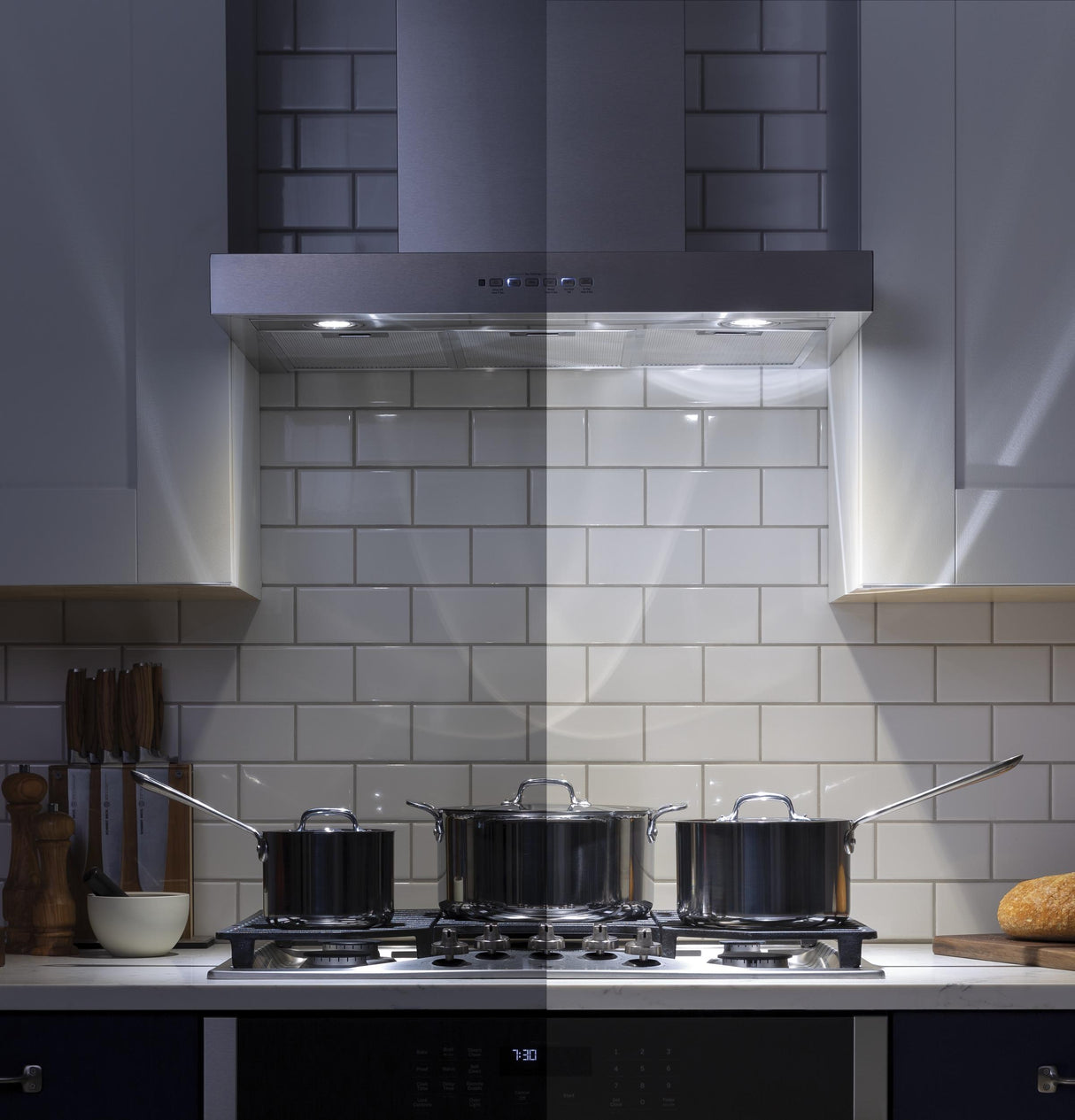 36" Designer Wall Mount Hood w/ Dimmable LED Lighting