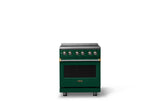 30"W. Electric Range (Finish: Ivy, Trim: Brushed Brass)