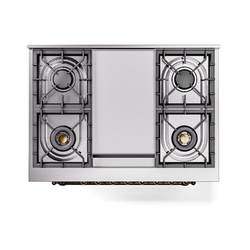 ILVE UN36FQNMPRAB Nostalgie II Noblesse 36 inch Dual Fuel Range (Natural Gas, Solid Door, RAL, Burnished)