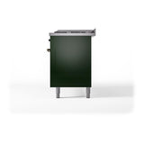ILVE UN60FQNMPEGBLP Nostalgie II Noblesse 60 inch Dual Fuel Range (9 Sealed Burners + Griddle, Liquid Propane, Solid Door, Emerald Green, Burnished)