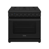 36 Inch Professional Gas Range In Black