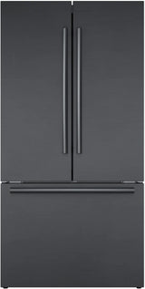 800 Series French Door Bottom Mount Refrigerator 36" Black Stainless Steel