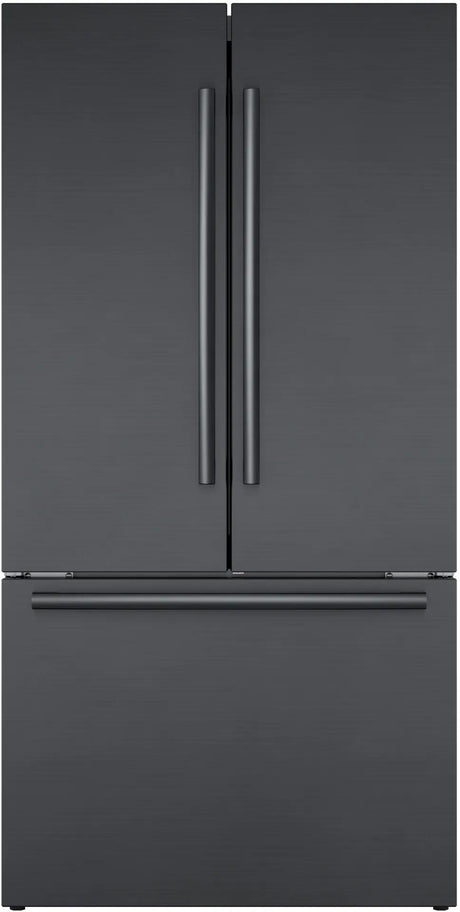 800 Series French Door Bottom Mount Refrigerator 36" Black Stainless Steel