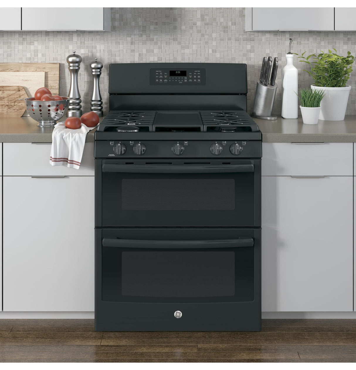 GE® 30" Free-Standing Gas Double Oven Convection Range