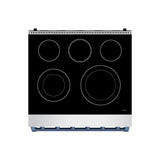 30 Inch Professional Electric Range With Precision Knob Control In Stainless Steel and Blue  Gordon Ramsay Series