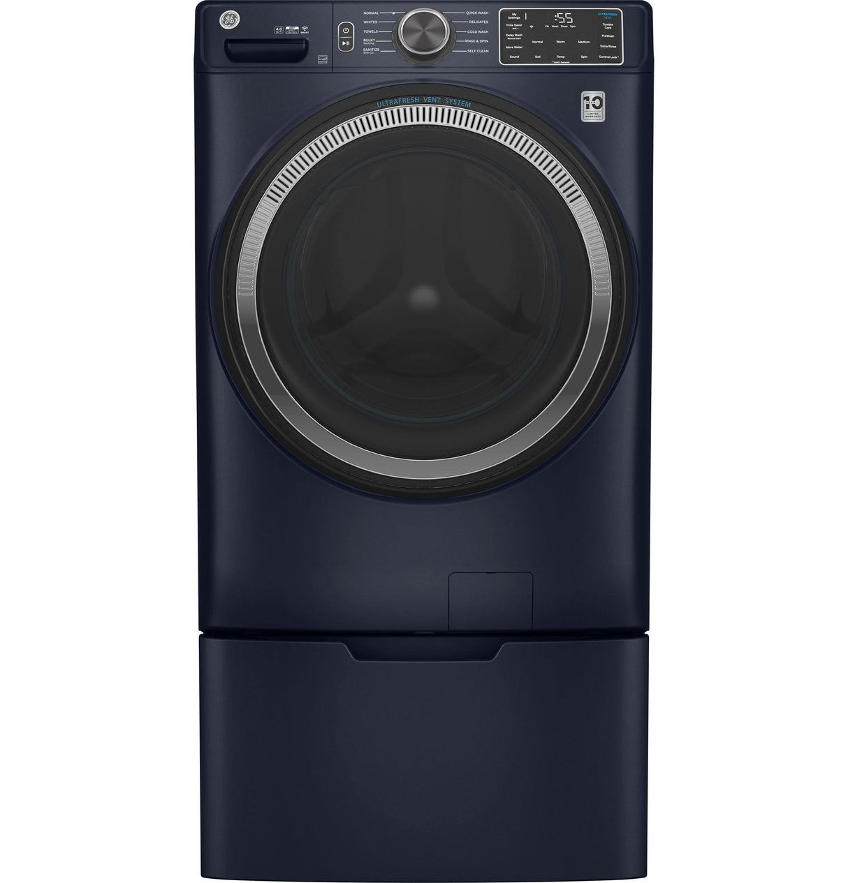 GE® ENERGY STAR® 4.8 cu. ft. Capacity Smart Front Load Washer with UltraFresh Vent System with OdorBlock™ and Sanitize w/Oxi