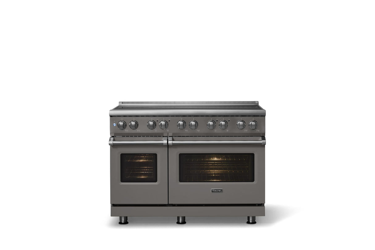 48"W. Induction Range (Finish: Damascus Gray, Trim: Polished Chrome)
