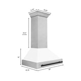 36 in. ZLINE Autograph Edition DuraSnow Stainless Steel Range Hood with White Matte Shell and Accented Handle (8654SNZ-WM36) [Color: Matte Black]