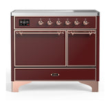ILVE UMDIB40QNR3BUP Majestic III 40 inch Induction Range with 6 Elements, 3.82 cu. ft. Total Oven Capacity (Solid Door, Burgundy, Copper)