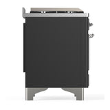 ILVE UM60FNR3MGCLP Majestic III 60 inch Dual Fuel Range with 9 Burners and Griddle, Dual Function Burner up to 25,000 BTU (Liquid Propane, Triple Glass Door, Graphite Matte, Chrome)