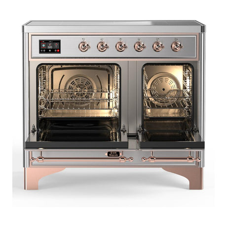 ILVE UMDIB40QNR3SSP Majestic III 40 inch Induction Range with 6 Elements, 3.82 cu. ft. Total Oven Capacity (Solid Door, Stainless Steel, Copper)