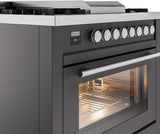 Professional Plus II 36 Inch Dual Fuel Natural Gas Freestanding Range in Matte Graphite with Trim
