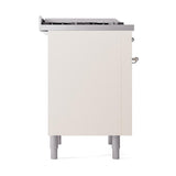 ILVE UN36FQNMPAWCLP Nostalgie II Noblesse 36 inch Dual Fuel Range (Liquid Propane, Solid Door, Antique White, Chrome)