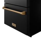 24 Inch Undercounter Built-in or Freestanding Drawer Refrigerator - Black/bronze  Gordon Ramsay Series