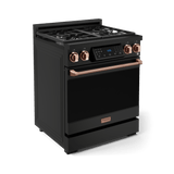 30 Inch Professional Gas Range With Tilt Panel Touch Control In Matte Black/rose Gold  Gordon Ramsay Series