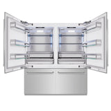 ZLINE 72 in. 39.6 cu. ft. French Door Built-In Bottom Freezer Refrigerator with Water Dispensers and Ice Makers in Stainless Steel (RBIT-304-72)