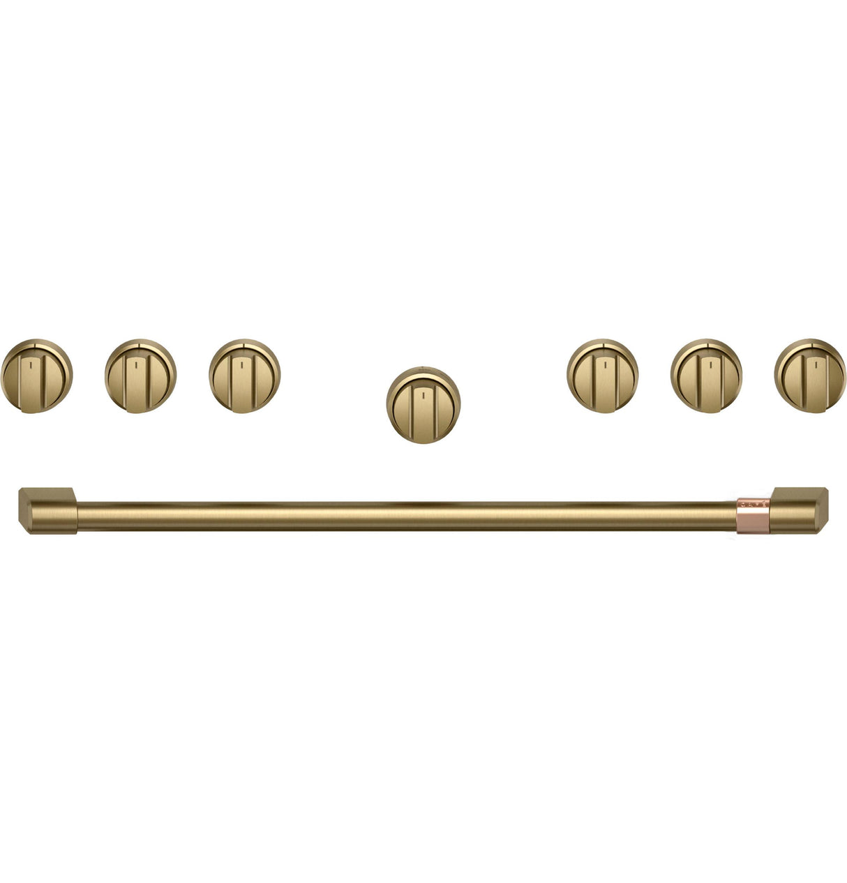 Café™ 36" Brushed Brass Handle & Knob Set for Pro Range and Rangetop