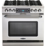 36" 6 Burner Gas Convection Range, Dual Fuel, Self Clean