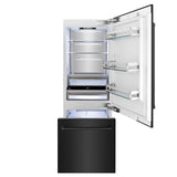ZLINE 30" 16.1 cu. ft. Built-In 2-Door Bottom Freezer Refrigerator with Internal Water and Ice Dispenser in Black Stainless Steel (RBIV-BS-30)