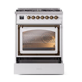 ILVE UN30NMPRAB Nostalgie II Noblesse 30 inch Dual Fuel Range (Natural Gas, Triple Glass Door, RAL, Burnished)