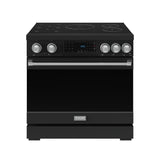 36 Inch Professional Induction Range With Tilt Panel Touch Control In Black and Stainless Steel  Gordon Ramsay Series