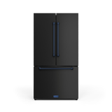 36 Inch 20.3 Cu Ft French Door Counter Depth Refrigerator With Ice Maker In Black/navy Blue  Gordon Ramsay Series
