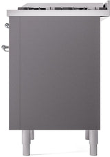 Nostalgie II 36 Inch Dual Fuel Liquid Propane Freestanding Range in Matte Graphite with Chrome Trim