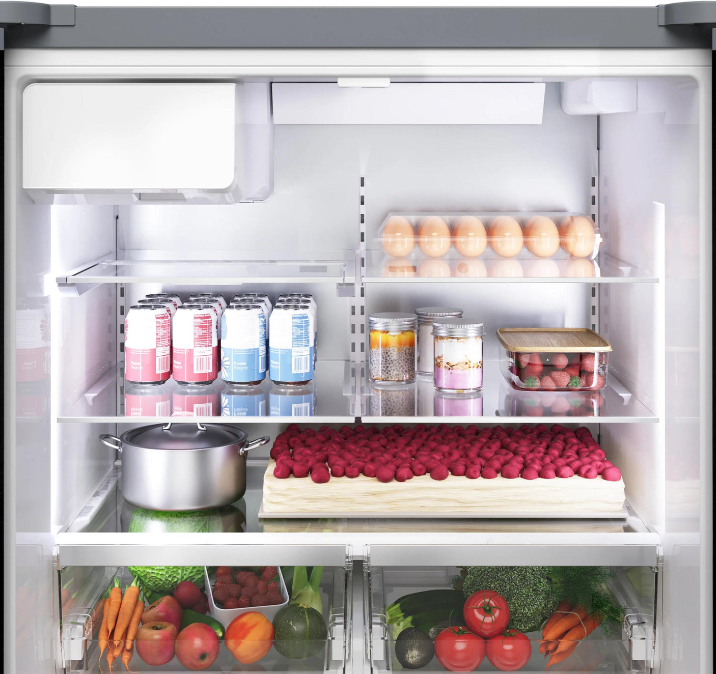 500 Series French Door Bottom Mount Refrigerator 36" Black Stainless Steel, Total No Frost