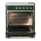 ILVE UMIB30NR3EGC Majestic III 30 inch Induction Range with 4 Elements, 4 cu. ft. Oven Capacity (Triple Glass Door, Emerald Green, Chrome)