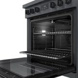 800 Series Dual Fuel Freestanding Range 30" Black Stainless Steel