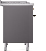 Nostalgie II 40 Inch Dual Fuel Liquid Propane Freestanding Range in Matte Graphite with Bronze Trim