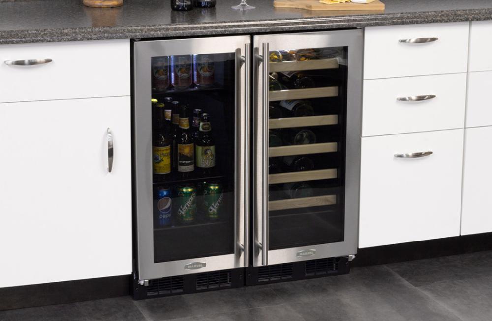 15" Beverage Center - Stainless Frame Glass Door - Left Hinge