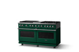 60"W.Dual Fuel Range (Finish: Ivy, Trim: Polished Chrome, Fuel: Natural Gas)