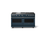 60"W. Sealed Burner Gas Range (Finish: Squall, Trim: Polished Chrome, Fuel: Propane)