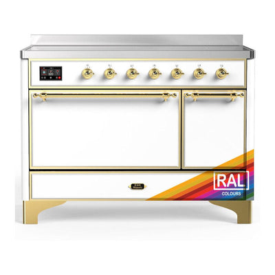ILVE UMIB48QNR3RAG Majestic III 48 inch Induction Range with 6 Elements, 5.02 cu. ft. Total Oven Capacity (Solid Door, RAL, Brass)