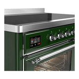 ILVE UMIB48NR3EGC Majestic III 48 inch Induction Range with 6 Elements, 5.02 cu. ft. Total Oven Capacity (Triple Glass Door, Emerald Green, Chrome)