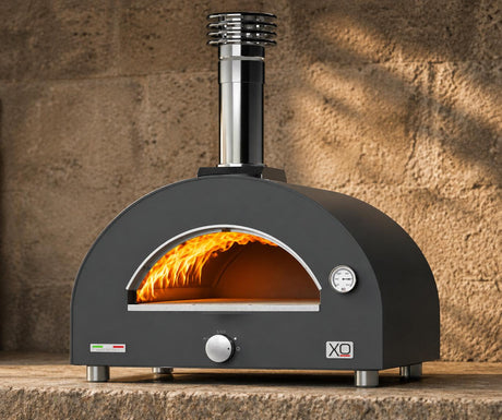 Countertop Hybrid Gas & Wood Oven in Black