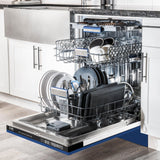 ZLINE 24" Tallac Series 3rd Rack Dishwasher with Traditional Handle, 51dBa (DWV-24) [Color: Blue Matte]