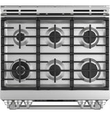 GE Cafe™ Series 30" Slide-In Front Control Dual-Fuel Range with Warming Drawer
