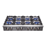 Forno Spezia Alta Qualita 48-Inch Pro-Style Gas Rangetop, Stainless Steel, 8 Sealed Burners, Continuous Cast Iron Grates, High Heat Output