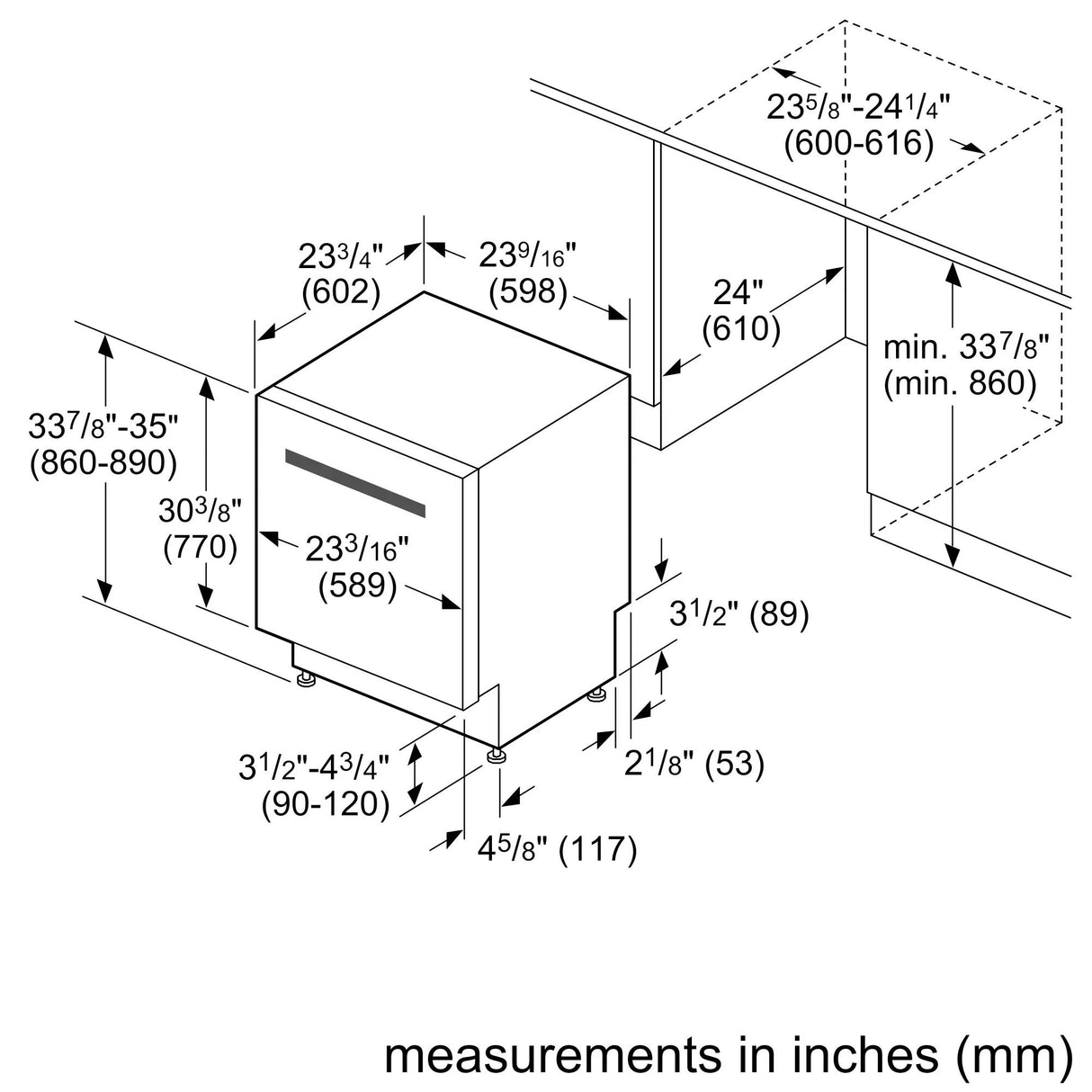 Dishwasher 24" Stainless steel